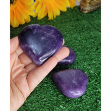 Load image into Gallery viewer, Natural Lepidolite Stone Healing Heart Crystal Gemstone Palm Stone Large Heart Reiki Energy Infused Healing Crystals - sevenzings
