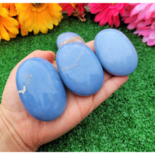 Load image into Gallery viewer, Crystal Palm Stone Angelite Pocket Stone Spiritual Stone Healing Crystals Worry Stone Protection Stone Sevenzings
