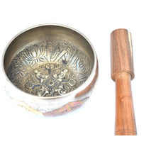 Load image into Gallery viewer, Silver Tibetan Singing Bowl Meditation Yoga Reiki Chakra Healing Sound Bowl - sevenzings
