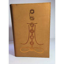 Load image into Gallery viewer, Hand Bound Chakras Refillable Leather Journal Notebook
