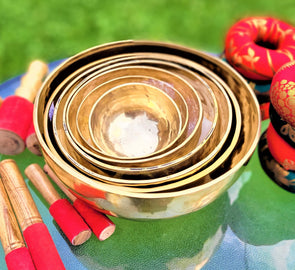 Custom| Authentic Tibetan Hand Beaten Singing Bowl Set