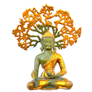 Large Buddha Statue with Tree - Buddha Idol Figurine Home Decor - sevenzings
