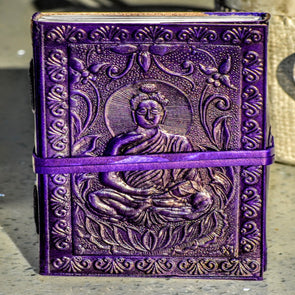 Leather Buddha Journal- Handcrafted Meditation Yoga Healing Diary - sevenzings