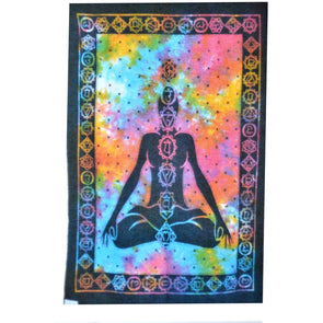 7 Chakra Meditation Yoga Pose Wall Art Hanging Tapestry  - Home Decor - sevenzings