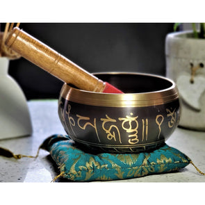 Black Mantra Singing Bowl Meditation - Tibetan Yoga Reiki Mindfulness Healing Sound Bowl - sevenzings