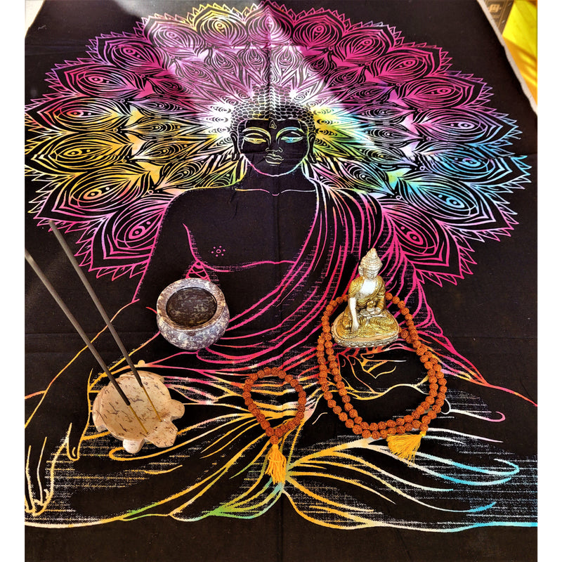 Buddha Meditation Tie Dye Wall Art Hanging Tapestry - Home Decor Mindfulness Yoga Reiki Decor Spiritual Finding - sevenzings
