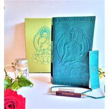 Load image into Gallery viewer, Buddha Leather Journal Set Diary Gift Box Travel Journaling - sevenzings
