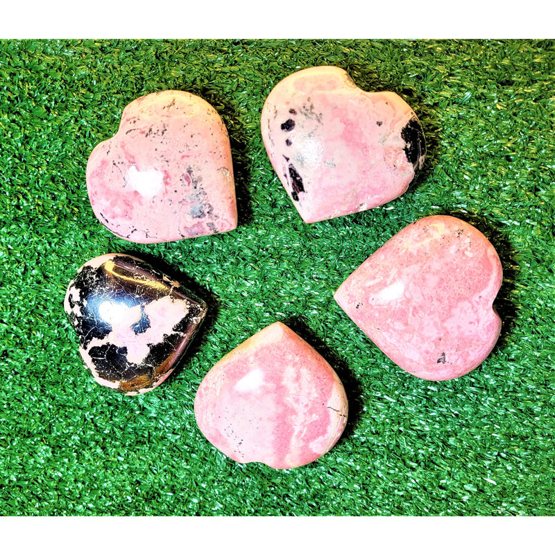 Large Heart Crystal Stone Natural Rhodochrosite Crystal Puffy Hearts Healing Love Crystal Gemstone Palm Stone Cluster Love Stone Sevenzings