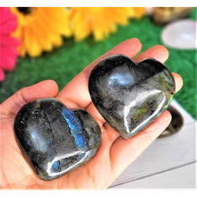 Load image into Gallery viewer, Heart Crystal Puffy Large Crystal Natural Labradorite Stone Healing Love Crystal Gemstone Palm Stone Cluster Love Stone Sevenzings
