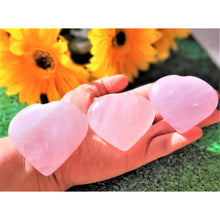 Load image into Gallery viewer, Natural Rose Quartz Crystal Puffy Large Heart Crystal Stone Quartz Healing Love Crystal Gemstone Palm Stone Cluster Love Stone Sevenzings
