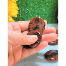 Load image into Gallery viewer, Worry Stone Palm Stone Thumb Stone Mahogany Obsidian Reiki Energy Booster Healing Crystals Pocket Soothing Protection Stone Sevenzings