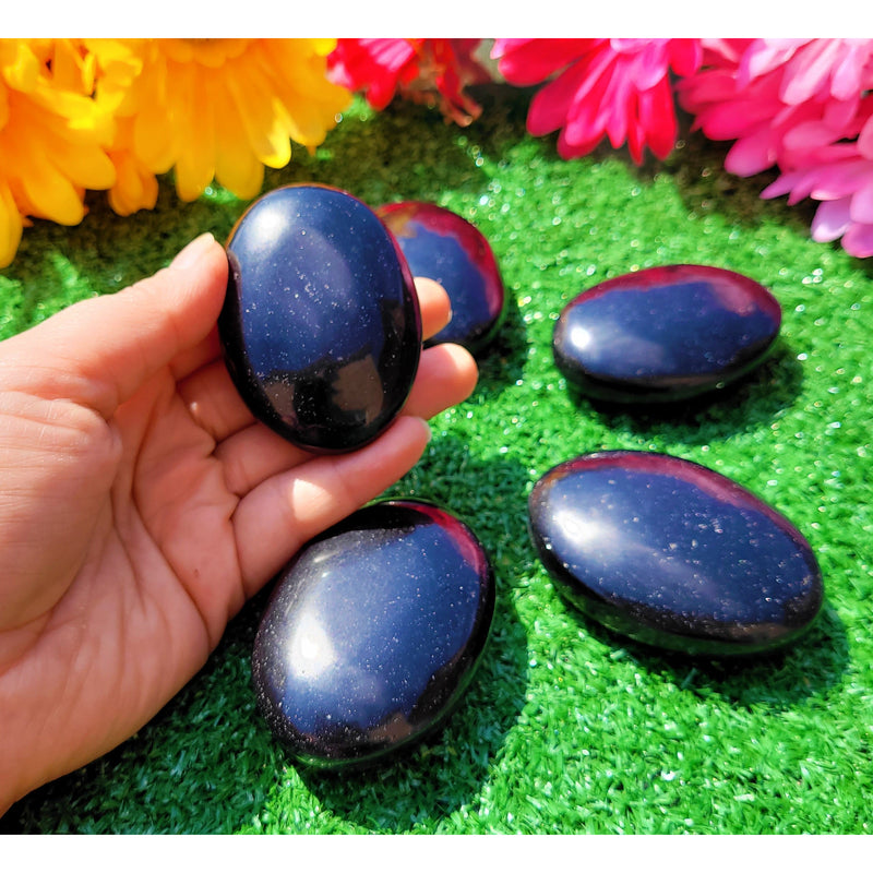 Crystal Palm Stone Black Obsidian Pocket Stone Power Stone Energy Booster Healing Crystals Worry Stone Prot ection Stone Sevenzings