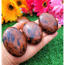 Load image into Gallery viewer, Crystal Palm Stone Mahogany Obsidian Pocket Stone Power Stone Energy Booster Healing Crystals Worry Stone Protection Stone Sevenzings
