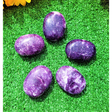Load image into Gallery viewer, Crystal Palm Stone Lepidolite Pocket Stone Spiritual Stone Healing Crystals Worry Emotions Balancing Stone Sevenzings
