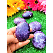 Load image into Gallery viewer, Crystal Palm Stone Lepidolite Pocket Stone Spiritual Stone Healing Crystals Worry Emotions Balancing Stone Sevenzings
