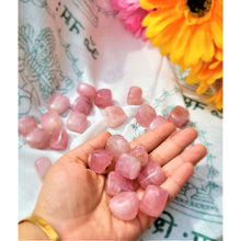Load image into Gallery viewer, Rose Quartz Crystal Tumbled Stones Tumbled Gemstone Healing Crystals Chakra Balancing Tumbled Meditation Stone Sevenzings