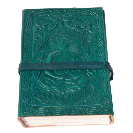 Leather Journal Buddha Meditative Book - Handcrafted Meditation Diary - sevenzings