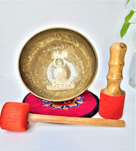 Load image into Gallery viewer, 8&quot; Buddha Etched Singing Bowl - Hand Beaten Deep Vibrations Sound Therapy Bowl - sevenzings
