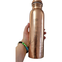 Load image into Gallery viewer, Unique Pure Ayurvedic Beautiful Handcrafted 7 Chakra with Yoga/Meditation Pose design Copper Bottle-sevenzings
