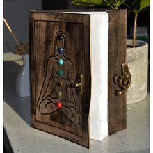 Load image into Gallery viewer, Leather Journal Meditative Seven Chakra Book - sevenzings

