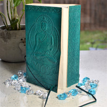 Load image into Gallery viewer, Leather Journal Buddha Meditative Book - Handcrafted Meditation Diary - sevenzings