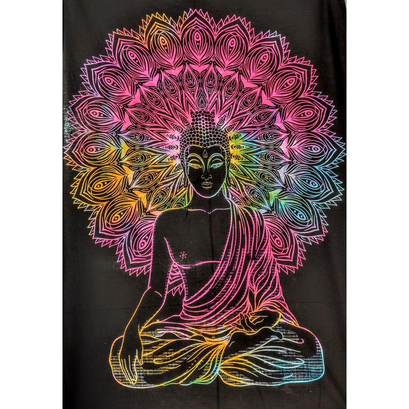 Buddha Meditation Tie Dye Wall Art Hanging Tapestry - Home Decor Mindfulness Yoga Reiki Decor Spiritual Finding - sevenzings