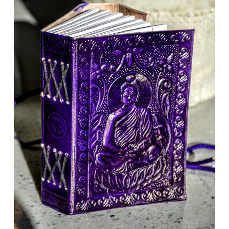 Leather Buddha Journal- Handcrafted Meditation Yoga Healing Diary - sevenzings