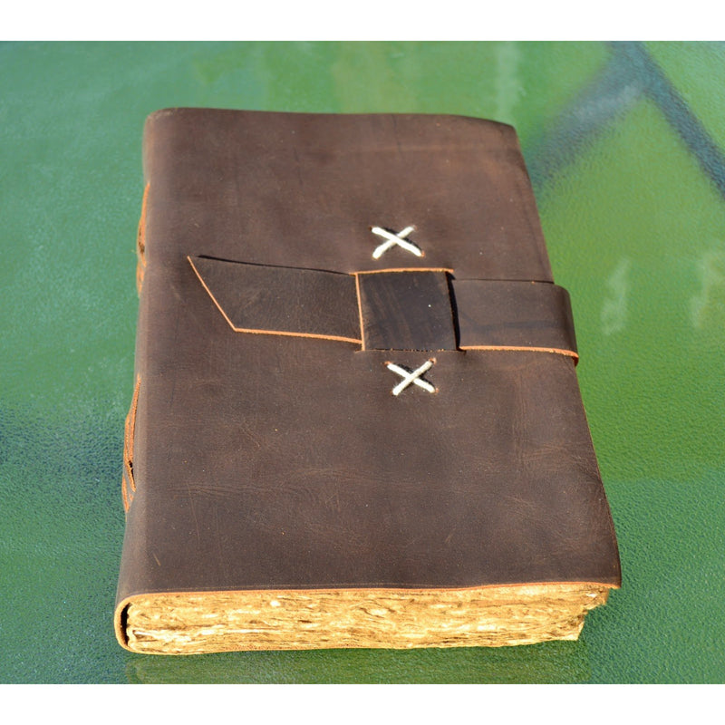 Antique Leather Journal Book- Handcrafted Meditation Yoga Mindfulness Reiki Diary - sevenzings