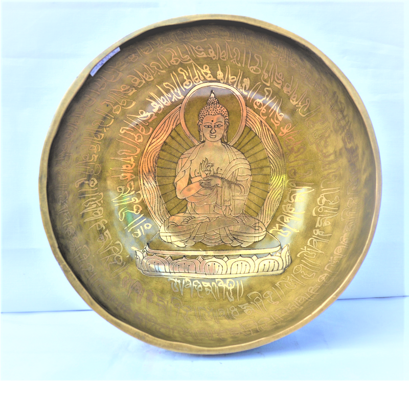 14" Hand Hammered Tibetan Singing Bowl Buddha Bowl - Meditation Mindfulness Sound therapy sevenzings