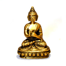 Load image into Gallery viewer, Brass Buddha Statue Small Protection Pose - Buddha Figurine Buddha Idol Sculpture - sevenzings