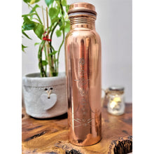 Load image into Gallery viewer, Unique Beautiful Handcrafted 7 Chakra with Yoga/Meditation Pose design Copper Bottle-sevenzings

