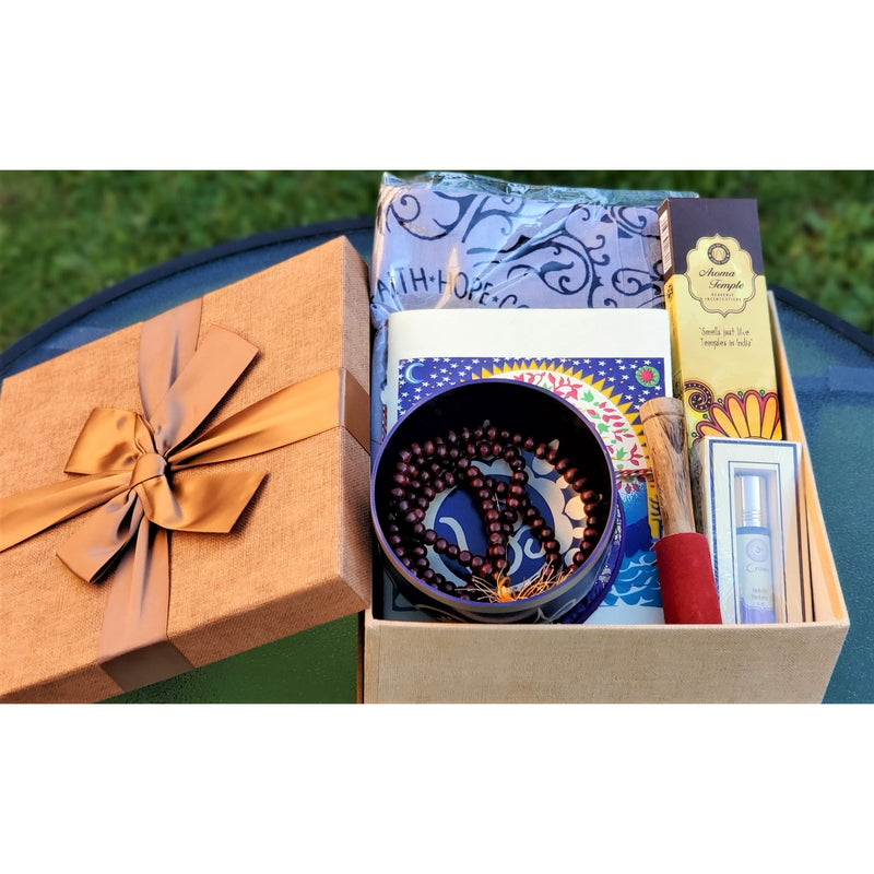 Crown Chakra Meditation Gift Set/Box - Singing Bowl Chakra Kit - sevenzings