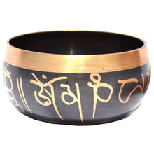 Load image into Gallery viewer, Authentic Tibetan Singing Bowl Set Black Engraved Mantra Sound Bowl Set - sevenzings
