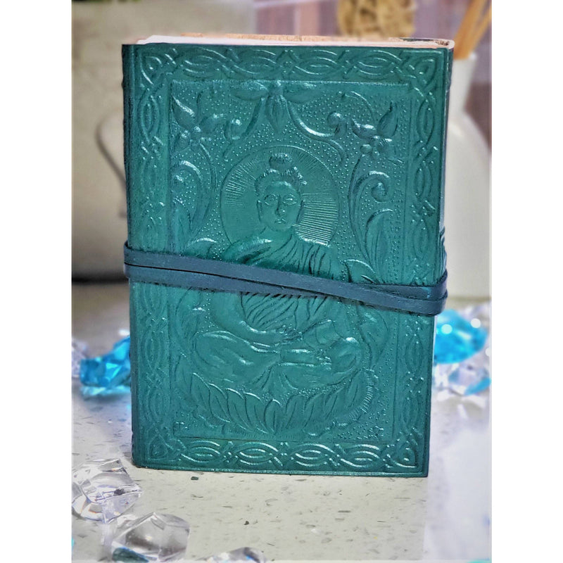 FAST SHIPPING Buddha Leather Journal Set Gift Box Handmade Meditation Diary Set - Yoga Reiki Leather Diary Journaling Travel Diary Self Gift - sevenzings