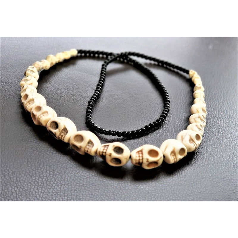 FAST SHIPPING Halloween Jewelry Skull Mala Necklace - Kali Skull Bead Mala Personalized Gifts - Halloween Accessories - sevenzings