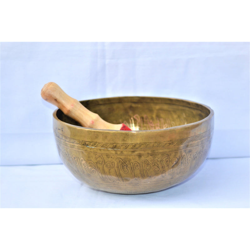 SUPER SALE 14" Tibetan Singing Bowl Buddha Bowl - Handmade Meditation Mindfulness Chakra Balance Healing Therapy Sound Bowl - sevenzings