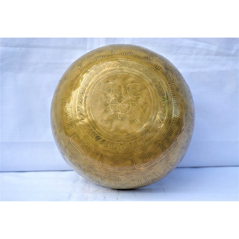 8" Buddha Etched Singing Bowl - Hand Beaten Deep Vibrations Sound Therapy Bowl - sevenzings