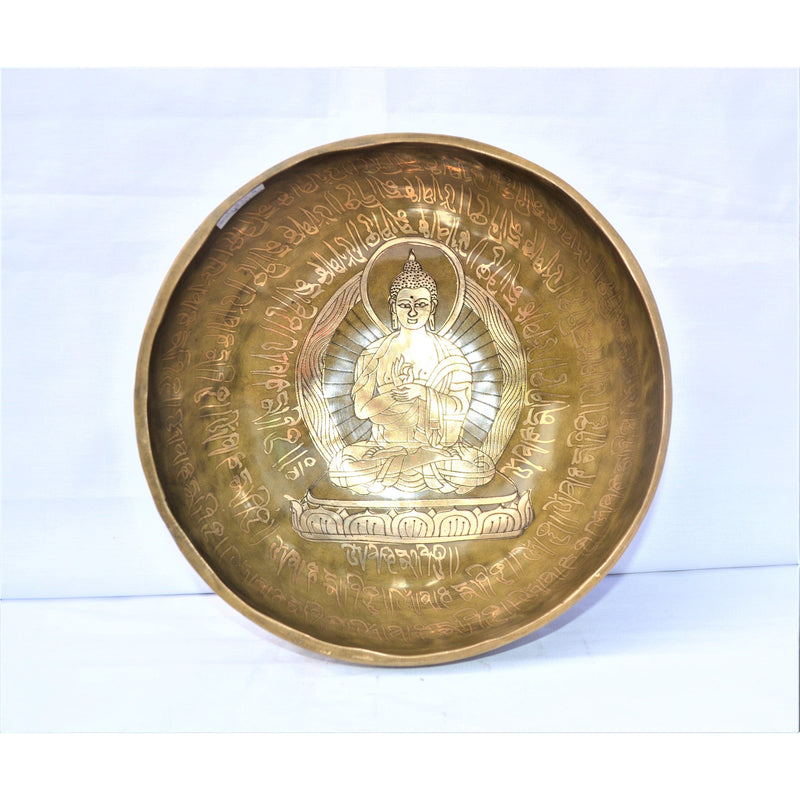 SUPER SALE 14" Tibetan Singing Bowl Buddha Bowl - Handmade Meditation Mindfulness Chakra Balance Healing Therapy Sound Bowl - sevenzings