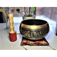 Load image into Gallery viewer, BLACK FRIDAY SALE| Large 7&quot; Tibetan Singing Bowl Deep Vibrations Sound Bowl Black Tibetan Meditation Mindfulness Yoga Reiki Healing - sevenzings
