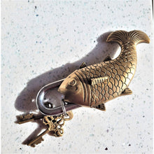 Load image into Gallery viewer, FAST SHIPPING Brass Trick Fish PadLock - Handcrafted Puzzle Padlock Antique Design Lock Home Decor - sevenzings
