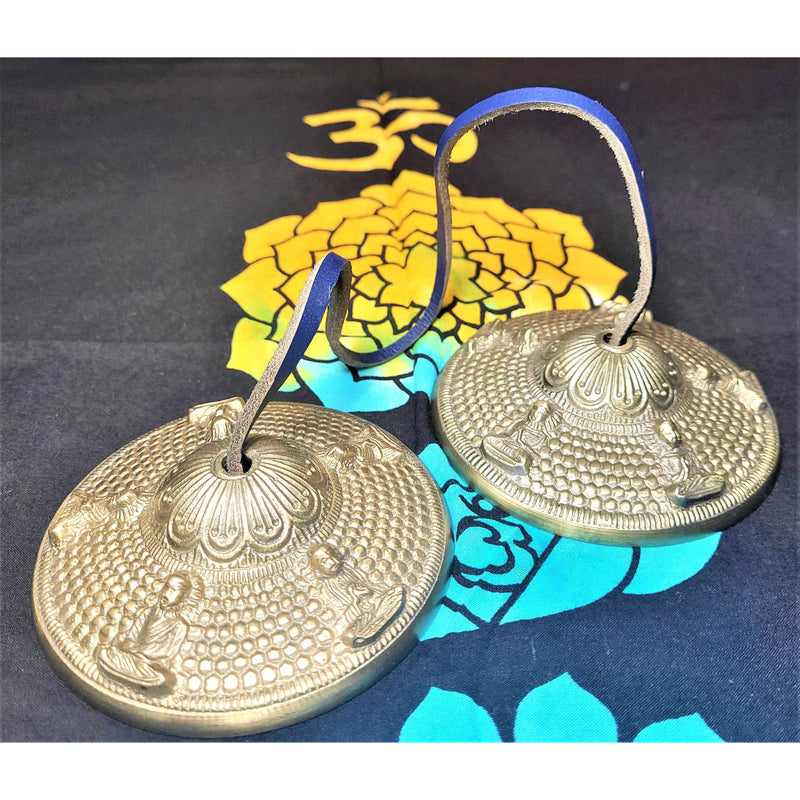 FAST SHIPPING Handmade Buddhist Tingshas Meditation Bells - Mindfulness Reiki Sound Therapy Singing Bell Tingsha Cymbals - sevenzings