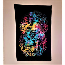 Load image into Gallery viewer, FAST SHIPPING Wall Art Skull Tapestry Wall Hanging Wall Art Home Decor - 100% Cotton Tie Dye Skull Decor - Perfect Gift for skull lovers - sevenzings