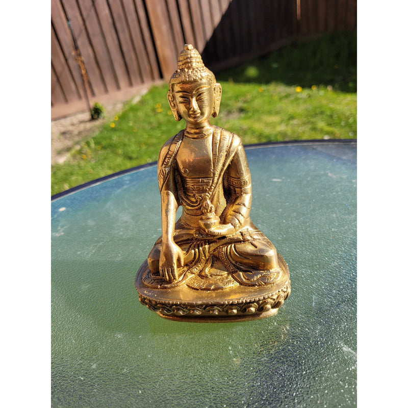 Buddha Statue Wall Art Meditation - 5" Medicine Buddha Figurine Idol Sculpture Calm Peaceful Home Decor Yoga Mindfulness Work Decor - sevenzings