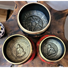 Load image into Gallery viewer, SUPER &lt;&lt;SALE&gt;&gt; Black Tibetan Singing Bowl Set Mantra Sound Bowl Meditation Buddha Yoga Reiki Mindfulness Heal Sound Therapy Bowl - sevenzings

