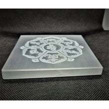 Load image into Gallery viewer, Engraved Chakra Healing Crystals Selenite Plate Palm Stones Energy stones - sevenzings
