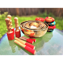 Load image into Gallery viewer, Authentic Tibetan Hand Beaten Singing Bowl Set - sevenzings
