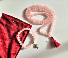 Load image into Gallery viewer, Rose Quartz Gemstone Bracelet Mala Necklace Jewelry Wrist Mala Beaded Crystal Jewelry
