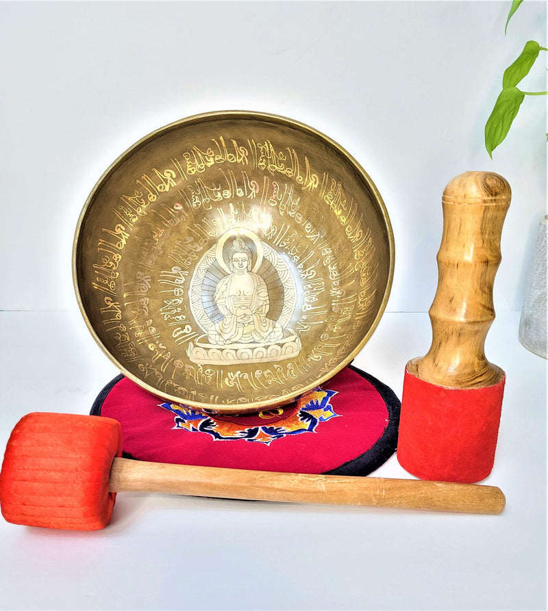 Tibetan Singing Bowl Buddha Bowl - Handmade Meditation Mindfulness Chakra Balance Healing Therapy Sound Bowl