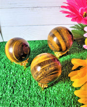 Load image into Gallery viewer, Genuine Tiger Eye Crystal Sphere Crystal Ball with sphere stand
