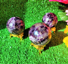 Load image into Gallery viewer, Genuine Amethyst Crystal Sphere Crystal Ball with sphere stand